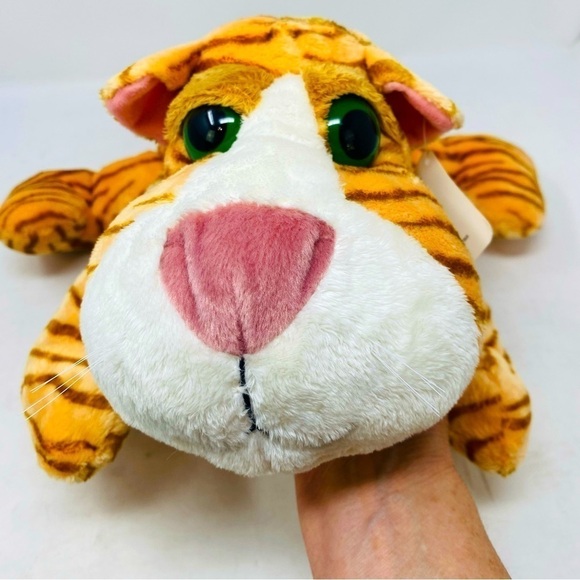 Russ Zoey Big Green Eyed Orange Tiger Plush W/ Tag 15“ x 16“ - Picture 2 of 8